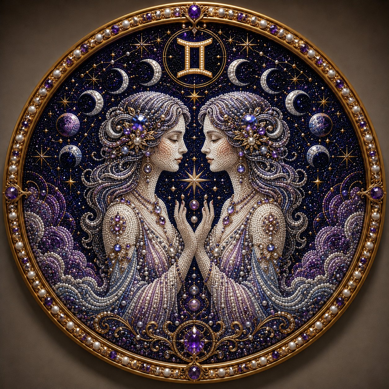 🔥 LAST DAY 70% OFF – ✨ Premium 3D Pearl 12 Zodiac Signs Art Kit | Luxury Flocked Canvas with Scratch-Resistant Non-Fading Pearl Beads DIY Handmade Astrology Decor ♈🌙💎