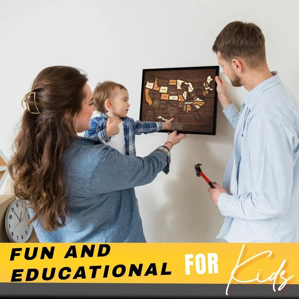 🔥Last Day 70% OFF -🇺🇸 Wooden USA Travel Map Puzzle🧩A Stylish Way to Track Your Journey & Memories