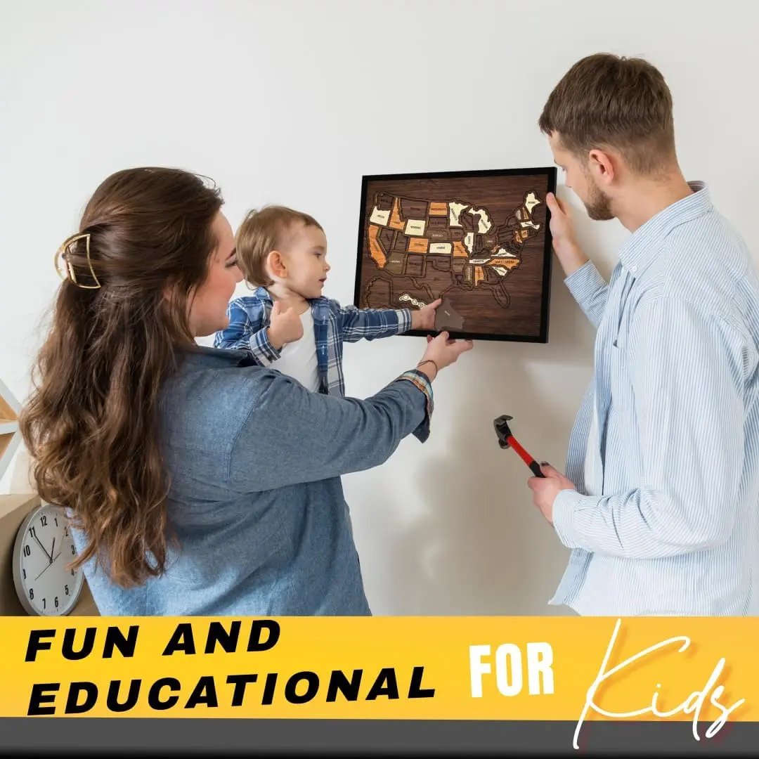 🔥Last Day 70% OFF -🇺🇸 Wooden USA Travel Map Puzzle🧩A Stylish Way to Track Your Journey & Memories