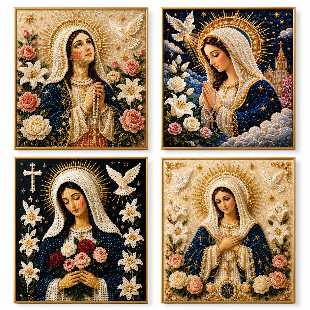 🔥Last Day Promo: 70% OFF-🙏 Divine Pearl Bead Virgin Mary Icon – A Peaceful DIY Faith Art Gift ✨