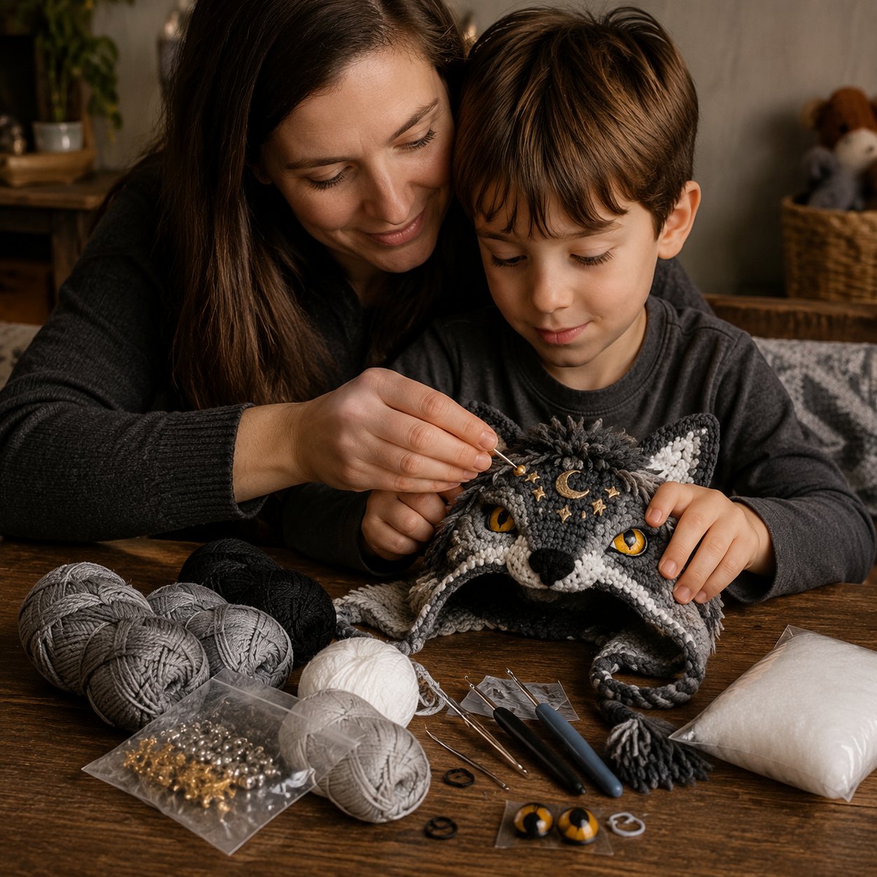 LSAT DAY 70% OFF🐉✨ Fantasy Hood Hat DIY Crochet Kit | Premium Soft Yarn Materials with Step-by-Step Guide DIY Handmade Wearable Character Hood 🧶🎭✨