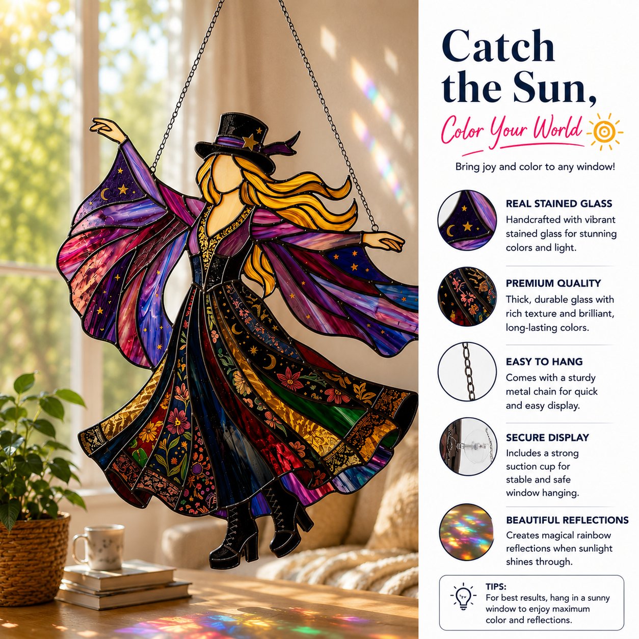 💥 LAST DAY 50% OFF – 🌙 Stevie Nicks Collector's Suncatcher
