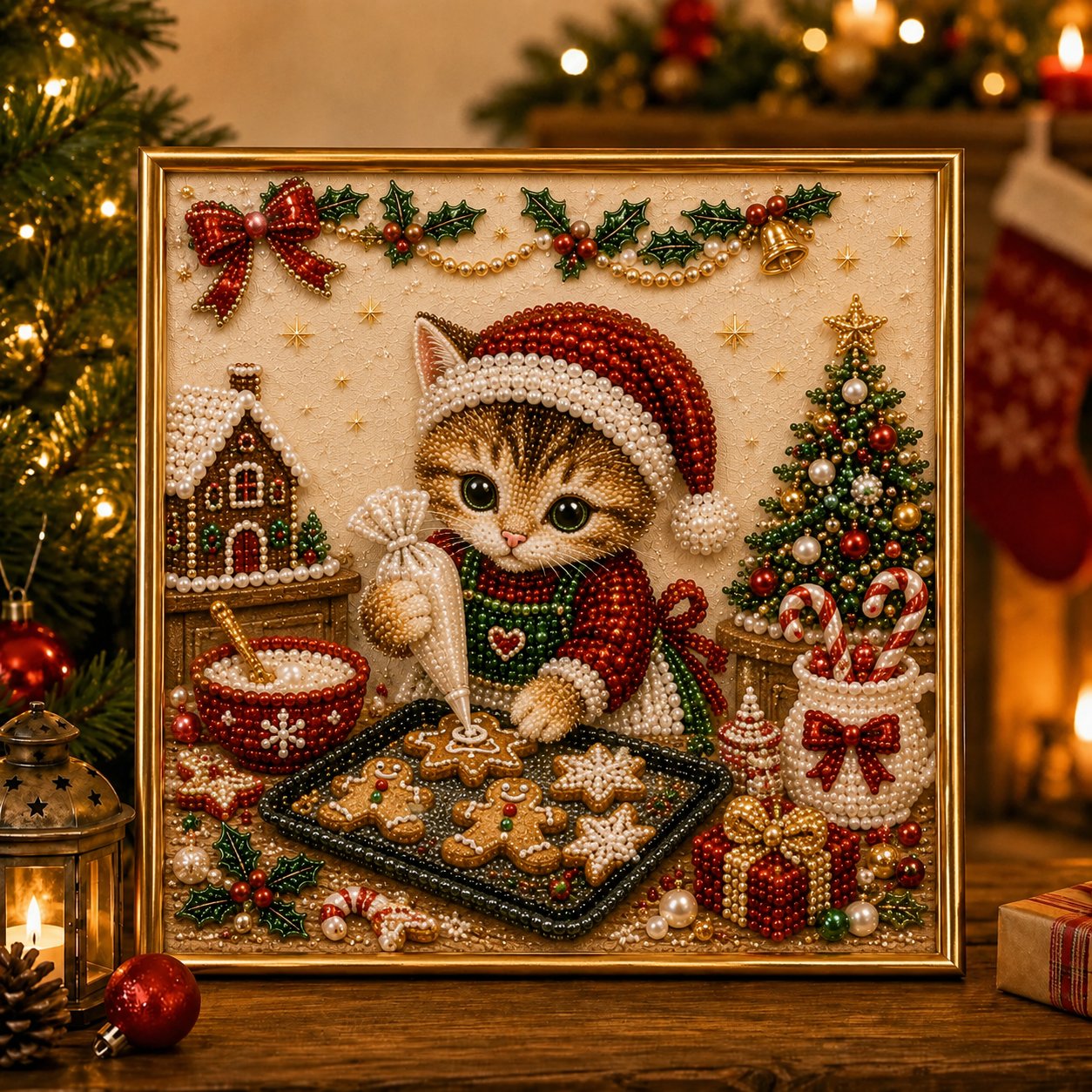 🎄🐾 LAST DAY 70% OFF – Premium 3D Pearl Christmas Kitty Art Kit