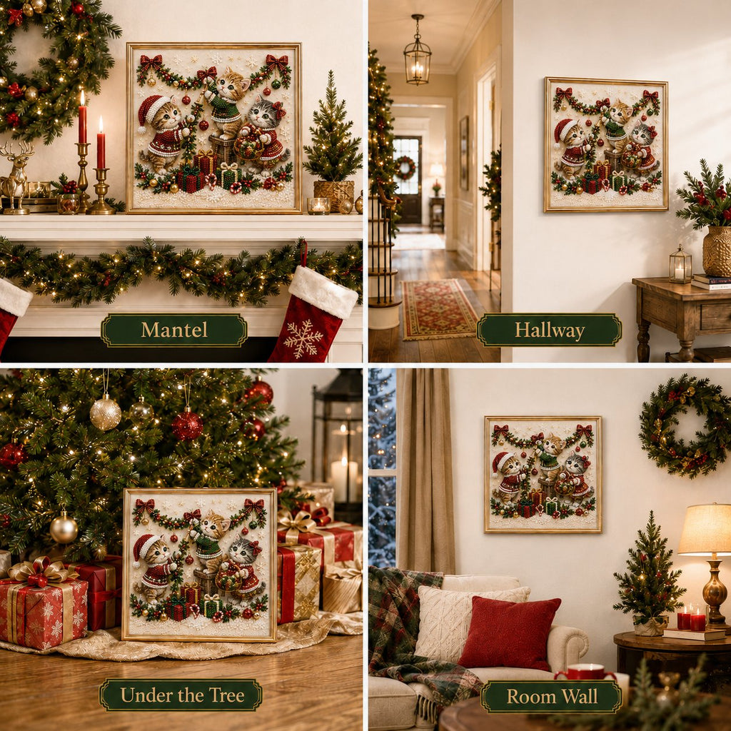 🎄🐾 LAST DAY 70% OFF – Premium 3D Pearl Christmas Kitty Art Kit