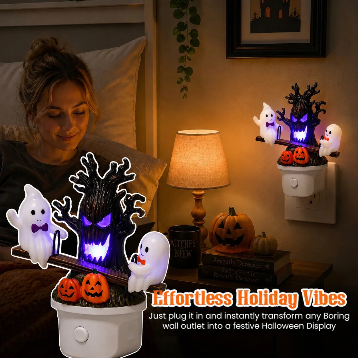 🔥Last Day Promo: 70% OFF🎃👻Animated Seesaw Ghost Plug In LED Night Light