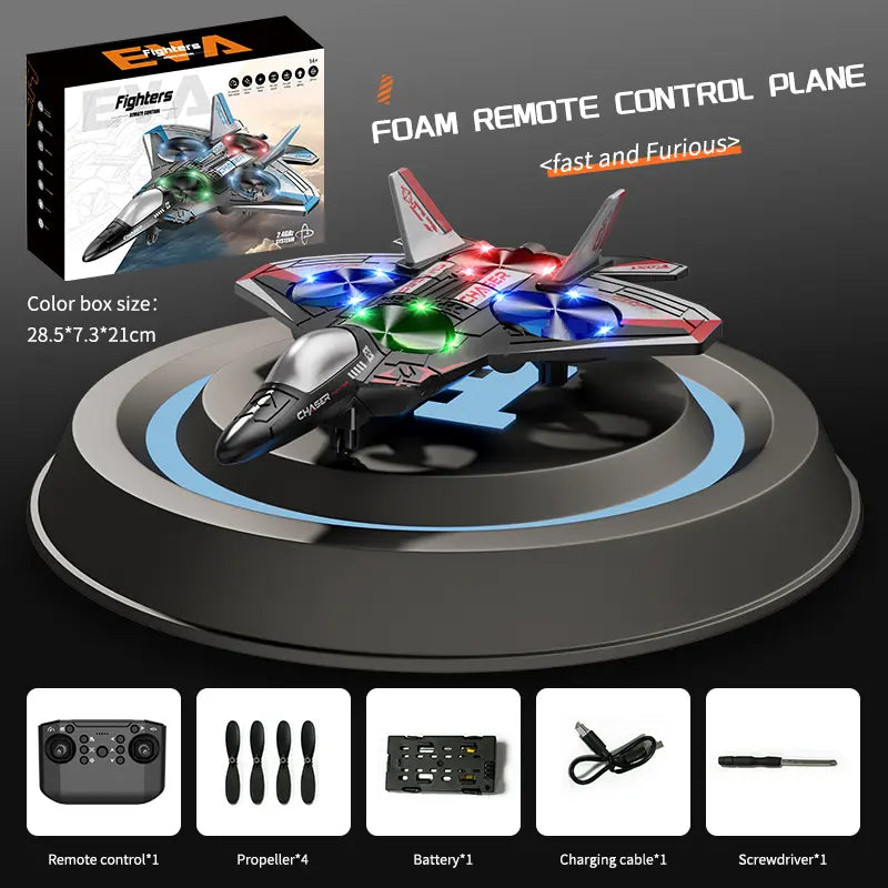 🔥Last Day Promo: 70% OFF-2.4G Remote Control Stunt Fighter Plane, Beginner Friendly RC Drone Aircraft With Headless Mode✈️