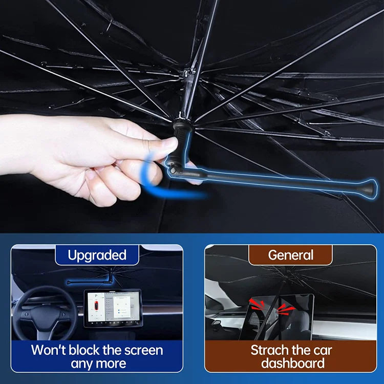 Premium Foldable Windshield Sun Shade Umbrella – UV & Heat Protection
