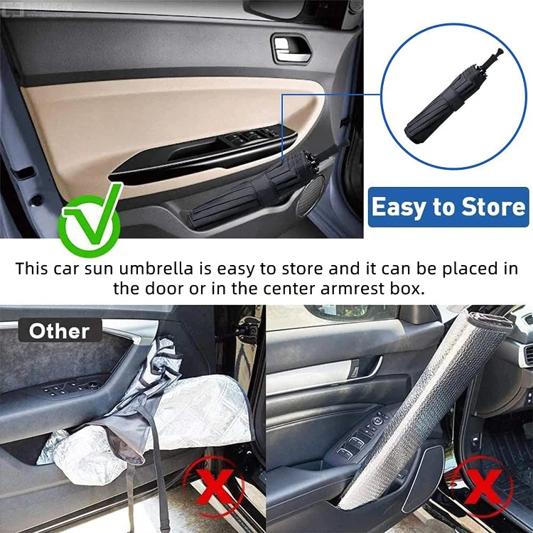Premium Foldable Windshield Sun Shade Umbrella – UV & Heat Protection