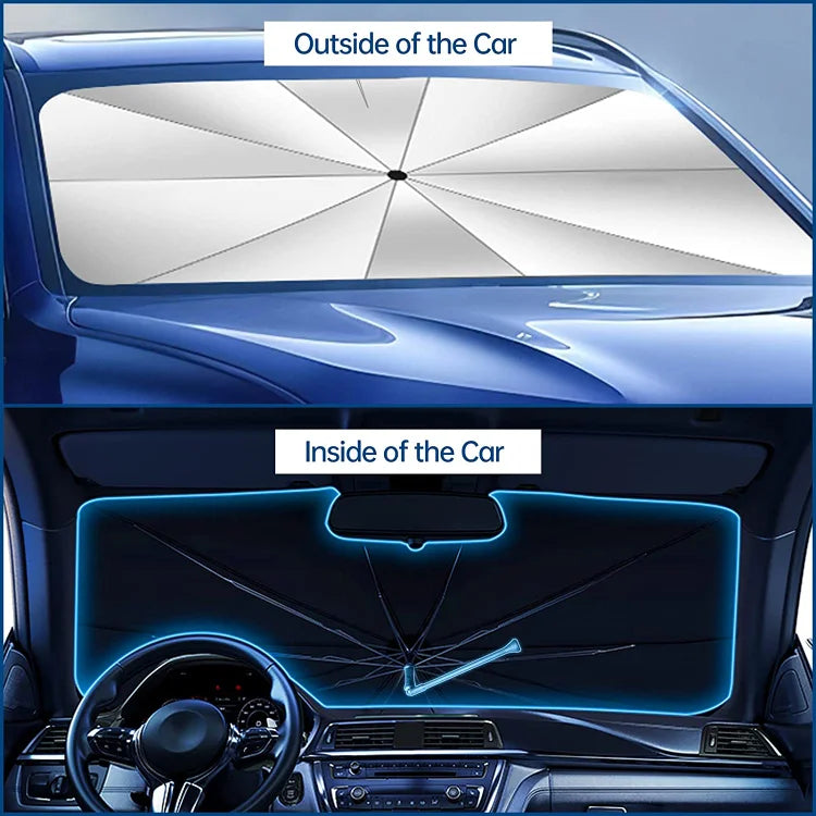 Premium Foldable Windshield Sun Shade Umbrella – UV & Heat Protection